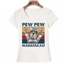 Load image into Gallery viewer, Pew Pew Papillon Womens T Shirt - Series 2-Apparel-Apparel, Dogs, Papillon, T Shirt, Z1-Schnauzer-S-14