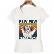 Load image into Gallery viewer, Pew Pew Papillon Womens T Shirt - Series 2-Apparel-Apparel, Dogs, Papillon, T Shirt, Z1-Lhasa Apso-S-8