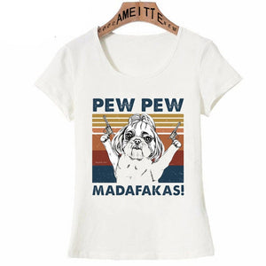 Pew Pew Papillon Womens T Shirt - Series 2-Apparel-Apparel, Dogs, Papillon, T Shirt, Z1-Maltese-S-9