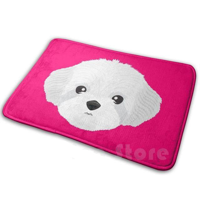 Pink Maltese Love Floor Rug-Home Decor-Dogs, Home Decor, Maltese, Rugs-Pink-Medium-2