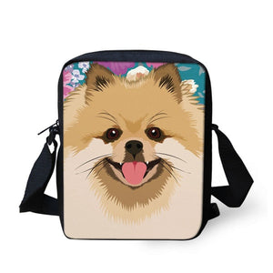 Pomeranian in Bloom Messenger Bag-Accessories-Accessories, Bags, Dogs, Pomeranian-8