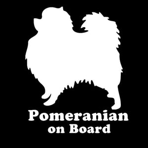 Pomeranian On Board Vinyl Car Stickers-Car Accessories-Car Accessories, Car Sticker, Dogs, Pomeranian-White-Large-2 PCS-4