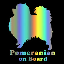 Load image into Gallery viewer, Pomeranian On Board Vinyl Car Stickers-Car Accessories-Car Accessories, Car Sticker, Dogs, Pomeranian-Reflective Rainbow-Large-2 PCS-1