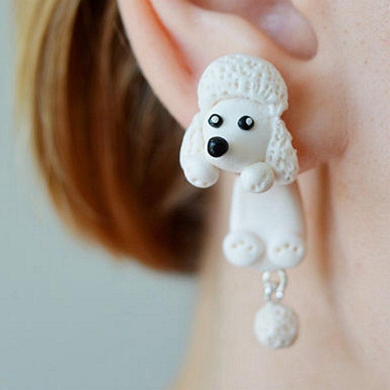 Poodle Love Handmade Polymer Clay Earrings - Main Image