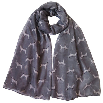 Infinite Border Terrier Love Womens Scarves-Accessories-Accessories, Border Terrier, Dogs, Scarf-Dark Grey-1