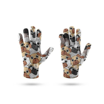 Pug Love Touch Screen Gloves-Accessories-Accessories, Dogs, Gloves, Pug-Pugs-One Size-1