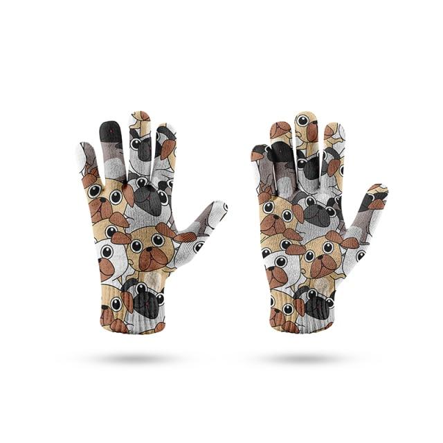 Pug Love Touch Screen Gloves-Accessories-Accessories, Dogs, Gloves, Pug-Pugs-One Size-1