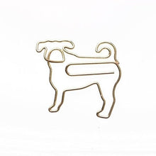 Load image into Gallery viewer, Image of pug paper clips in the color golden
