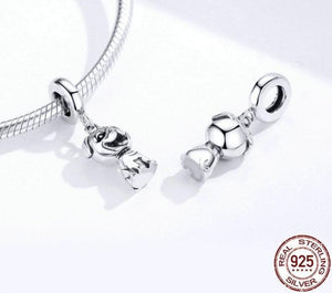 Image of Pug pendant in smiling silver Pug