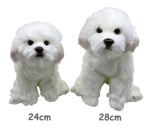 image of an adorable maltese stuffed animal plush toy in white background - two different sizes