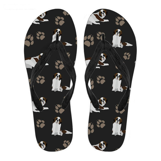 Saint Bernard Love Simple Slippers-Footwear-Dogs, Footwear, Saint Bernard, Slippers-Black-7-1