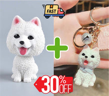 Load image into Gallery viewer, Samoyed Love Car Bobble Head-Car Accessories-Bobbleheads, Car Accessories, Dogs, Samoyed-Samoyed Bobblehead + Keychain-Express Shipping-14