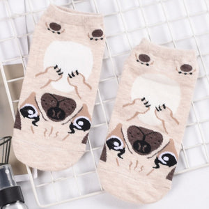 Schnauzer Love Womens Cotton Socks-Apparel-Accessories, Dogs, Schnauzer, Socks-Pug-Ankle Length-15