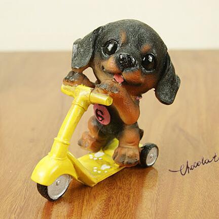 Scooter Dachshund Resin Figurine-Home Decor-Dachshund, Dogs, Figurines, Home Decor-Dachshund-1