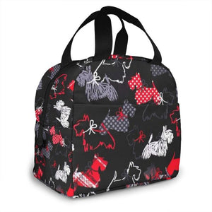 Scottish Terrier Love Insulated Lunch Bags with Exterior Pocket-Accessories-Accessories, Bags, Dogs, Lunch Bags, Scottish Terrier-Black-7