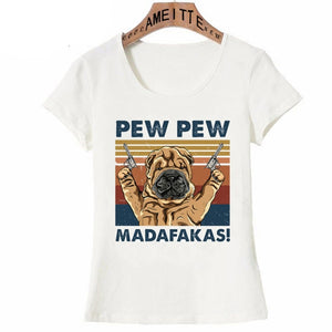 Pew Pew Shar Pei Womens T Shirt - Series 6-Apparel-Apparel, Dogs, Shar Pei, Shirt, T Shirt, Z1-Shar Pei-S-1