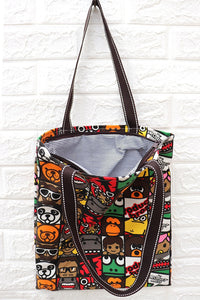 Shiba Inu Love Canvas Tote Handbags-Accessories-Accessories, Bags, Dogs, Shiba Inu-3