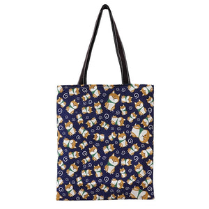 Image of a super cute Shiba Inu tote bag in design 2