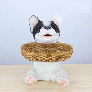 Shiba Inu Love Tabletop Organiser & Piggy Bank StatueHome DecorFrench Bulldog - Black and White