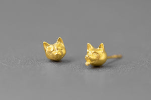 Shiba Inu Love Women's Silver Stud Earrings-Dog Themed Jewellery-Dogs, Earrings, Jewellery, Shiba Inu-2