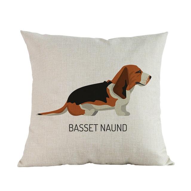 Side Profile Boxer Cushion CoverCushion CoverOne SizeBasset Hound