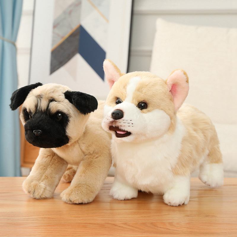 Sitting Lifelike Pug Stuffed Animal Plush Toy