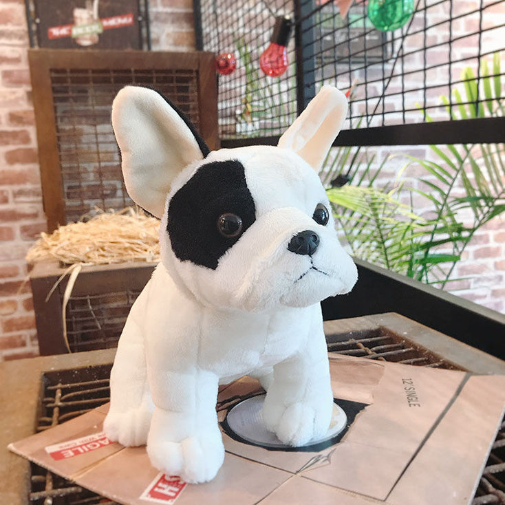 Sitting Pied Black and White French Bulldog Stuffed Animal Plush Toy-Soft Toy-Dogs, French Bulldog, Home Decor, Stuffed Animal-7