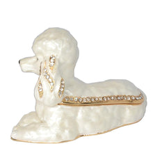 Load image into Gallery viewer, Sitting White Poodle Small Jewellery Box FigurineDog Themed Jewellery
