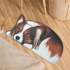 Sleeping Boston Terrier / French Bulldog Floor RugMatPapillonSmall