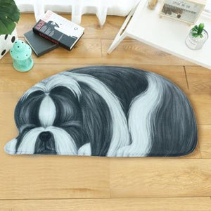 3D Sleeping Dog Shape Floor Mat Mat iLoveMy.Pet Shih Tzu 2.8 x 1.3 feet 