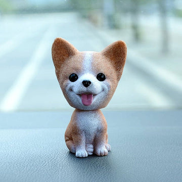 Smiling Corgi Love Bobble Head-Car Accessories-Bobbleheads, Car Accessories, Corgi, Dogs, Figurines-Corgi-Resin-3