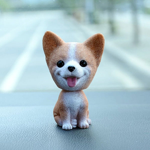 Smiling Corgi Love Bobble Head-Car Accessories-Bobbleheads, Car Accessories, Corgi, Dogs, Figurines-Corgi-Resin-3