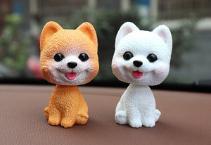 Smiling White Pomeranian Love Bobble Head-Car Accessories-Bobbleheads, Car Accessories, Dogs, Pomeranian-11