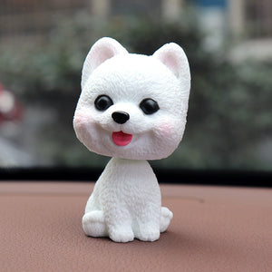 Smiling White Pomeranian Love Bobble Head-Car Accessories-Bobbleheads, Car Accessories, Dogs, Pomeranian-2