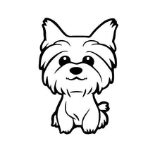Load image into Gallery viewer, Smiling Yorkshire Terrier Vinyl Car Stickers-Car Accessories-Car Accessories, Car Sticker, Dogs, Yorkshire Terrier-Black-2 pcs-5