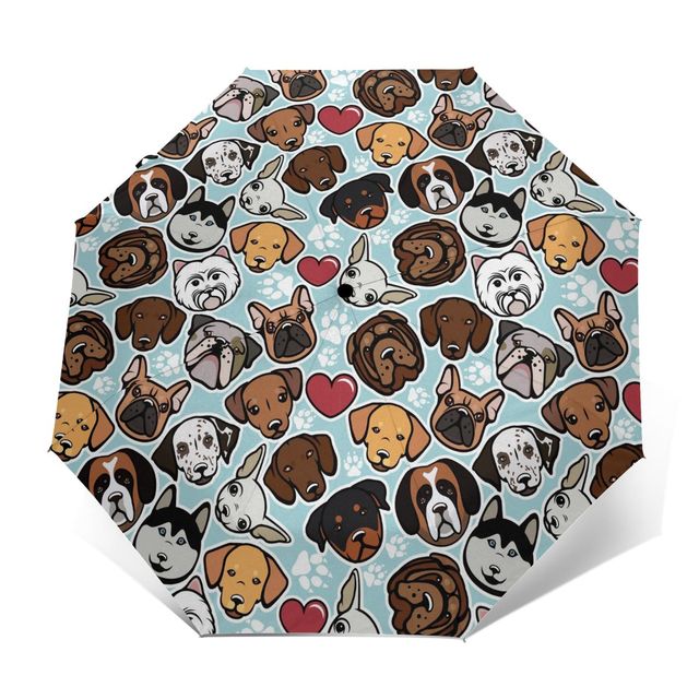 Some of the Dogs I Love Automatic Umbrella-Accessories-Accessories, Chihuahua, Dachshund, Dalmatian, Dogs, English Bulldog, French Bulldog, Labrador, Rottweiler, Saint Bernard, Siberian Husky, Umbrella, West Highland Terrier-Outer Print-4