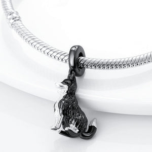 Sterling Silver Border Collie Charm - Perfect Gift for Border Collie Lovers-Dog Themed Jewellery-Border Collie, Charm Beads, Dogs, Jewellery, Pendant-2