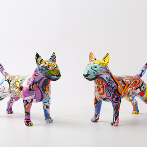 Stunning Bull Terrier Design Multicolor Resin Statue-Home Decor-Bull Terrier, Dogs, Home Decor, Statue-13
