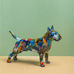 Stunning Bull Terrier Design Multicolor Resin Statue-Home Decor-Bull Terrier, Dogs, Home Decor, Statue-9