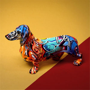 image of dachshund resin statue