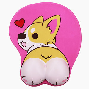 Image of a corgi butt mousepad in the color dark pink
