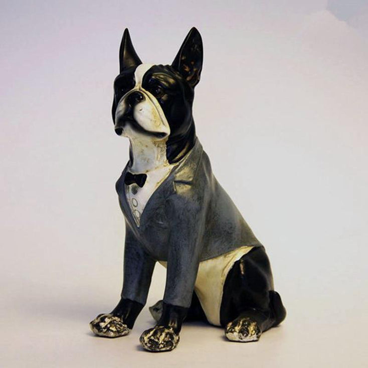 The Original American Gentleman Boston Terrier Resin SculptureHome Decor