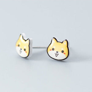 Two Cute Smiling Shiba Inu Earrings - Perfect Gift for Shiba Inu Lovers-Dog Themed Jewellery-Dogs, Earrings, Jewellery, Shiba Inu-3