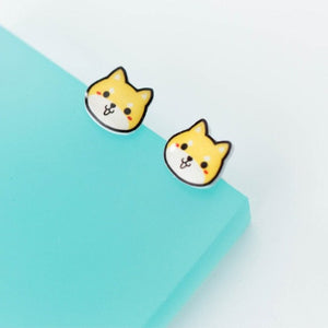 Two Cute Smiling Shiba Inu Earrings - Perfect Gift for Shiba Inu Lovers-Dog Themed Jewellery-Dogs, Earrings, Jewellery, Shiba Inu-5