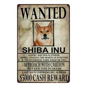 Wanted Newfoundland Approach With Caution Tin Poster - Series 1-Sign Board-Dogs, Home Decor, Newfoundland, Sign Board-Shiba Inu-One Size-20