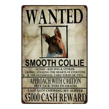 Wanted Shiba Inu Approach With Caution Tin Poster - Series 1-Sign Board-Dogs, Home Decor, Shiba Inu, Sign Board-Smooth Collie-One Size-22