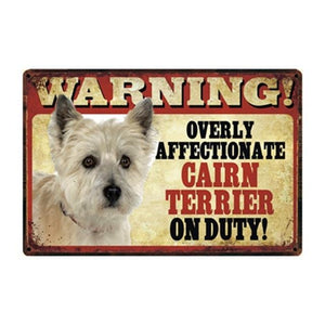 Warning Overly Affectionate English Bulldog on Duty Tin Poster - Series 4Sign BoardOne SizeCrain Terrier