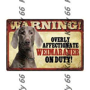 Warning Overly Affectionate Welsh Corgi on Duty - Tin Poster - Series 4Home DecorWeimaranerOne Size