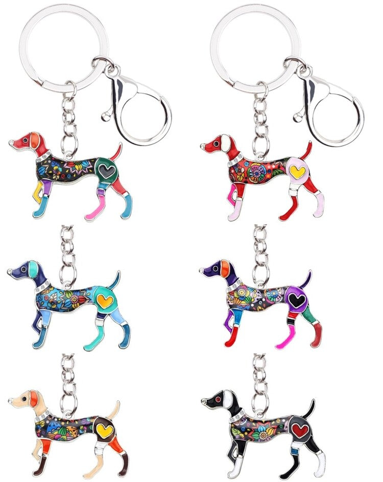 Enamel Dog Charm Keychain