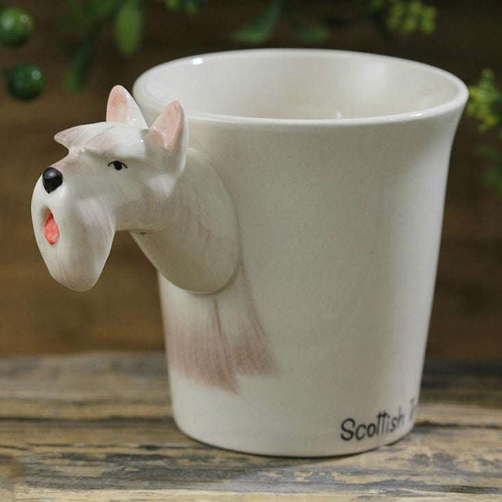 White Scotties / Scottish Terrier Love 3D Ceramic CupMug
